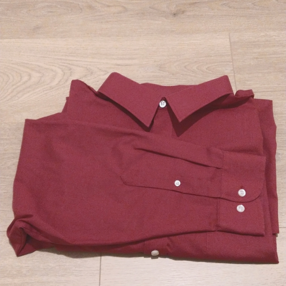 Stafford Men's Dress Shirt 18.5 36/37 Burgundy. Great Condition!